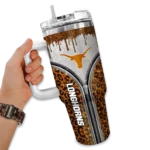 custom texas longhorns leopard zipper orange curved tumbler best selling.webp