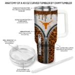 custom texas longhorns leopard zipper orange curved tumbler best selling.webp