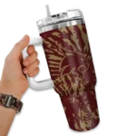 custom texas state bobcats burst swirl maroon curved tumbler best selling.webp