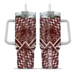 custom texas state bobcats chevron angle maroon curved tumbler best selling.webp