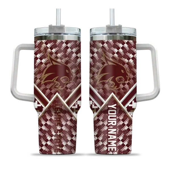 custom texas state bobcats chevron angle maroon curved tumbler best selling.webp