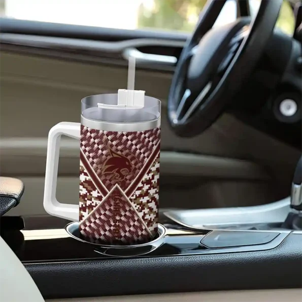 custom texas state bobcats chevron angle maroon curved tumbler trendy.webp