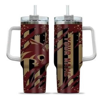 custom texas state bobcats claw cut maroon black curved tumbler best selling.webp