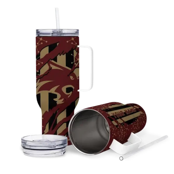 custom texas state bobcats claw cut maroon black curved tumbler high quality.webp