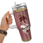 custom texas state bobcats heart helmet motif maroon curved tumbler best selling.webp
