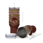 custom texas state bobcats hex texture maroon curved tumbler best selling.webp