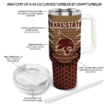 custom texas state bobcats hex texture maroon curved tumbler best selling.webp