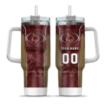custom texas state bobcats hexagon armor maroon curved tumbler best selling.webp
