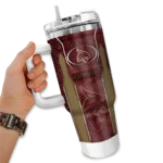 custom texas state bobcats hexagon armor maroon curved tumbler best selling.webp