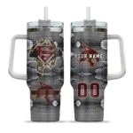 custom texas state bobcats superman shield maroon gray curved tumbler best selling.webp