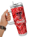 custom texas tech red raiders bold diamonds red curved tumbler best selling.webp