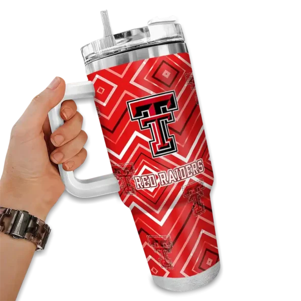 custom texas tech red raiders bold diamonds red curved tumbler fashion forward.webp