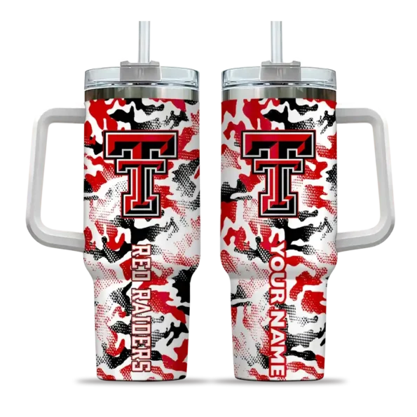 custom texas tech red raiders camo mashup red white curved tumbler best selling.webp