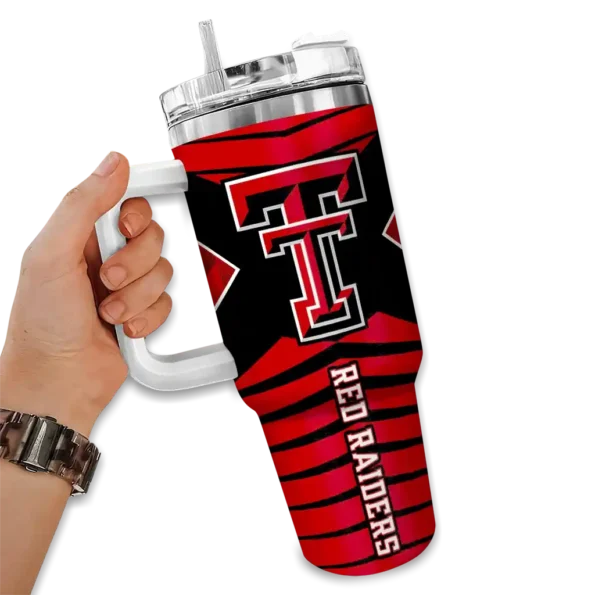 custom texas tech red raiders chevron layers red curved tumbler fashion forward.webp