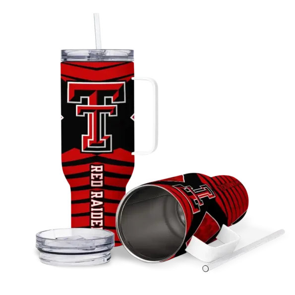 custom texas tech red raiders chevron layers red curved tumbler high quality.webp