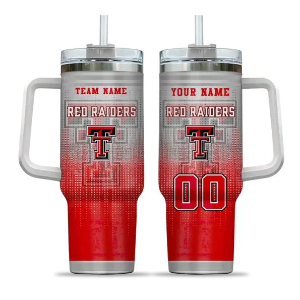 custom texas tech red raiders gradient dots red curved tumbler best selling.webp