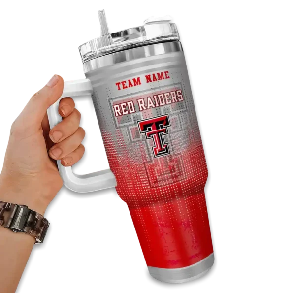 custom texas tech red raiders gradient dots red curved tumbler fashion forward.webp