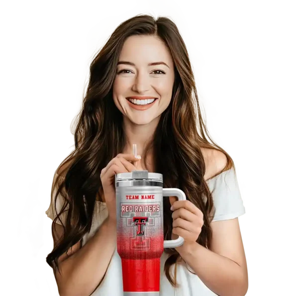 custom texas tech red raiders gradient dots red curved tumbler premium grade.webp