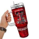custom texas tech red raiders honey streaks red curved tumbler best selling.webp