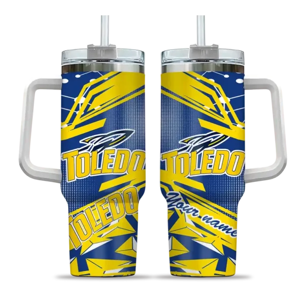custom toledo rockets abstract paths blue curved tumbler best selling.webp