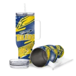 custom toledo rockets abstract paths blue curved tumbler best selling.webp