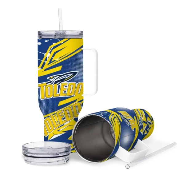 custom toledo rockets abstract paths blue curved tumbler high quality.webp