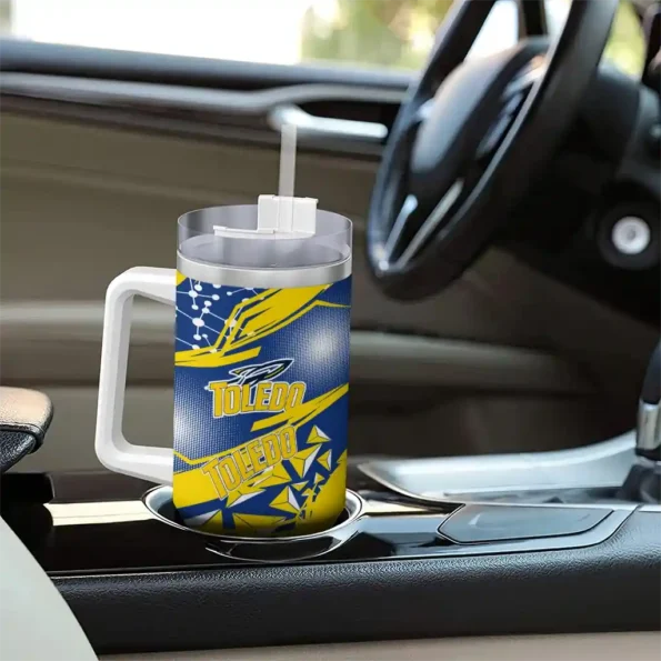 custom toledo rockets abstract paths blue curved tumbler trendy.webp