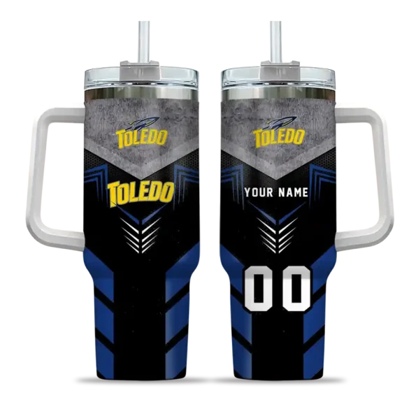 custom toledo rockets arrow armor blue black curved tumbler best selling.webp