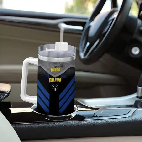custom toledo rockets arrow armor blue black curved tumbler trendy.webp