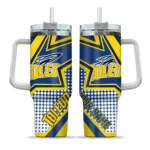custom toledo rockets arrow burst blue curved tumbler best selling.webp