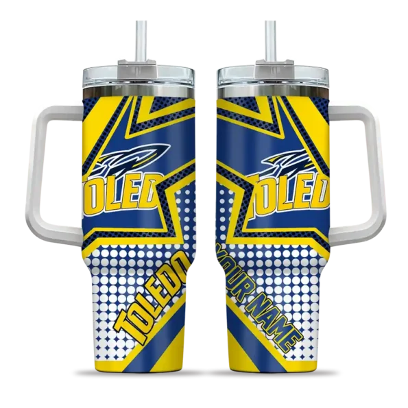 custom toledo rockets arrow burst blue curved tumbler best selling.webp