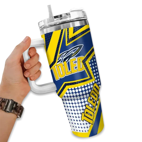 custom toledo rockets arrow burst blue curved tumbler fashion forward.webp