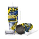 custom toledo rockets arrow burst blue curved tumbler best selling.webp