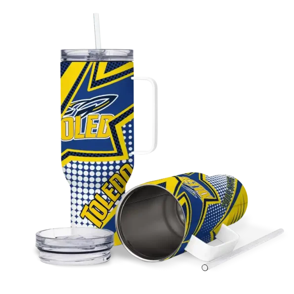 custom toledo rockets arrow burst blue curved tumbler high quality.webp