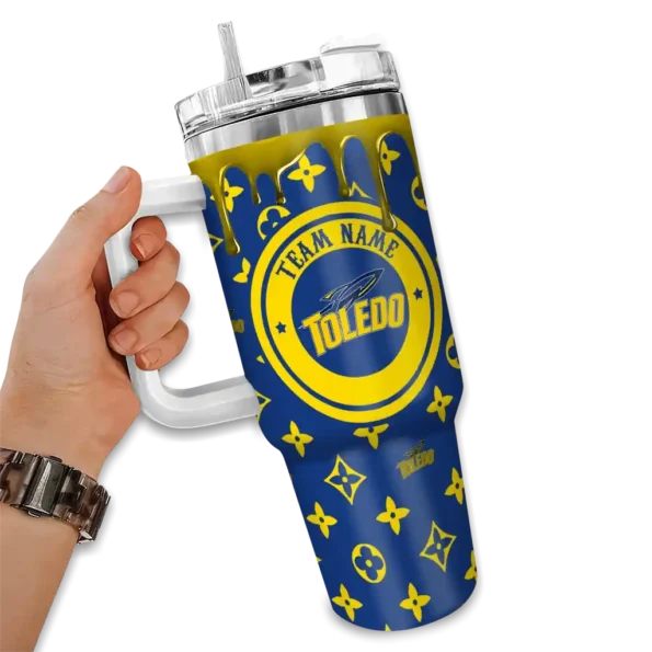 custom toledo rockets bullseye drips blue curved tumbler fashion forward.webp