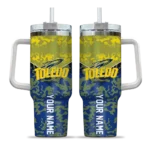 custom toledo rockets chevron stripe blue curved tumbler best selling.webp