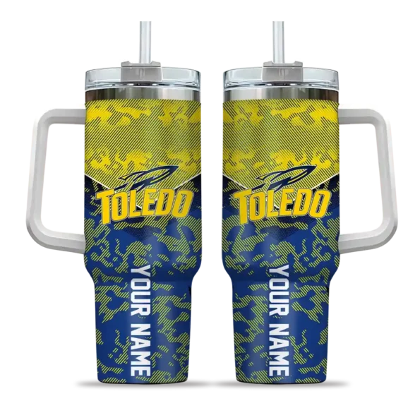 custom toledo rockets chevron stripe blue curved tumbler best selling.webp
