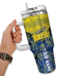 custom toledo rockets chevron stripe blue curved tumbler best selling.webp