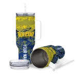 custom toledo rockets chevron stripe blue curved tumbler best selling.webp
