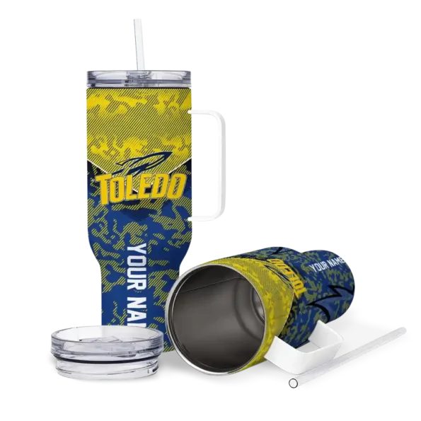 custom toledo rockets chevron stripe blue curved tumbler high quality.webp