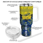 custom toledo rockets chevron stripe blue curved tumbler best selling.webp