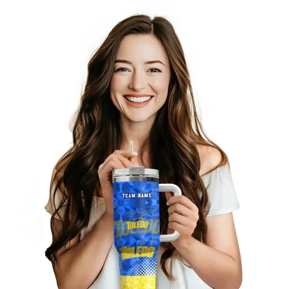 custom toledo rockets geometric prism blue curved tumbler premium grade.webp