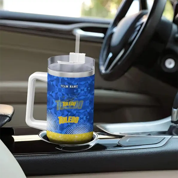 custom toledo rockets geometric prism blue curved tumbler trendy.webp
