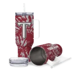 custom troy trojans burst swirl red curved tumbler best selling.webp