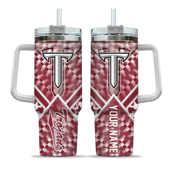 custom troy trojans chevron angle red curved tumbler best selling.webp