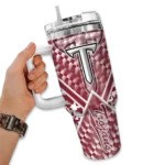 custom troy trojans chevron angle red curved tumbler best selling.webp