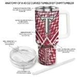 custom troy trojans chevron angle red curved tumbler best selling.webp