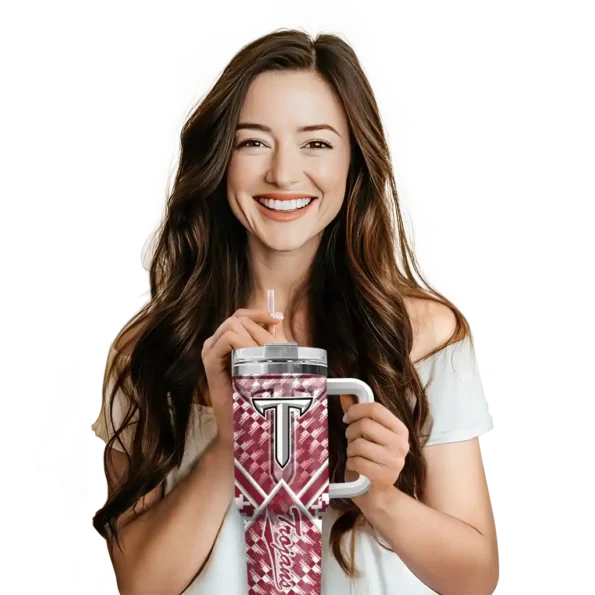 custom troy trojans chevron angle red curved tumbler premium grade.webp
