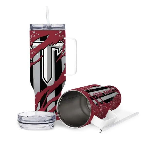 custom troy trojans claw cut red black curved tumbler high quality.webp