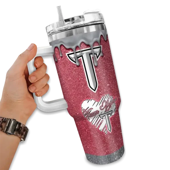 custom troy trojans heart helmet motif red curved tumbler fashion forward.webp
